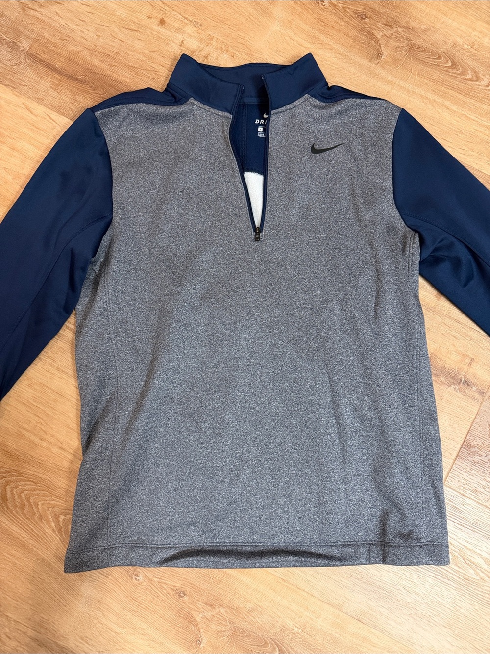 Men’s Nike Grey Heather & Navy Quarter-Zip Performance Top